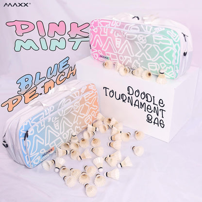 MAXX TOURNAMENT Badminton  DOODLE BAG Blue Peach (MXBG029)