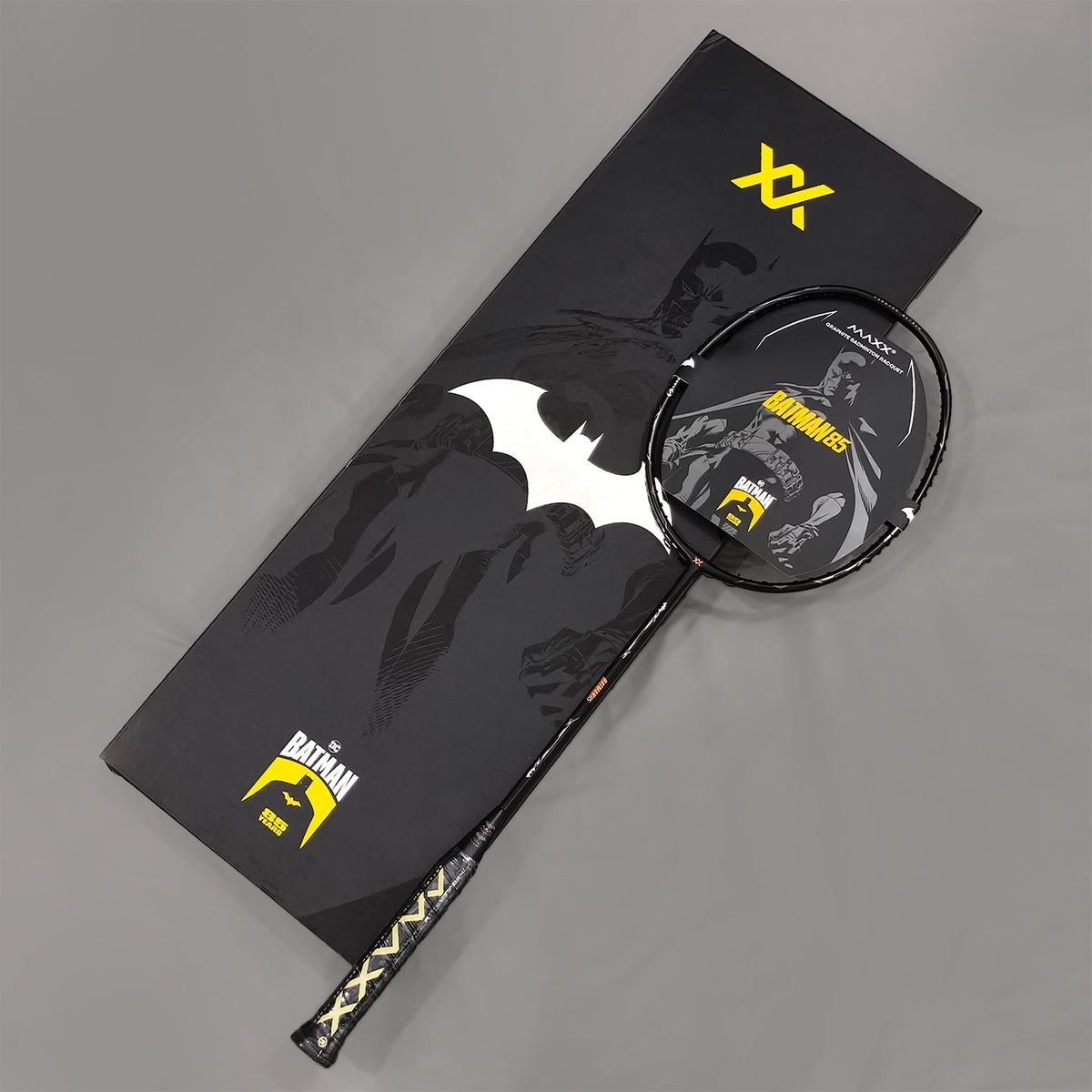 Batman Sport Racket MAXX BATMAN 85 ANNIVERSARY LIMITED EDITION BADMINTON RACKET WITH BOUTI ...
