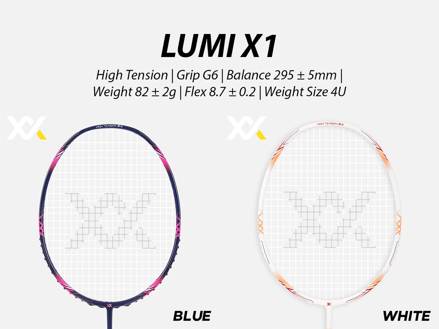 MAXX  Badminton Racket LUMI X1 Higher 38 lbs Support