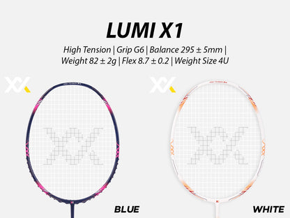 MAXX  Badminton Racket LUMI X1 Higher 38 lbs Support