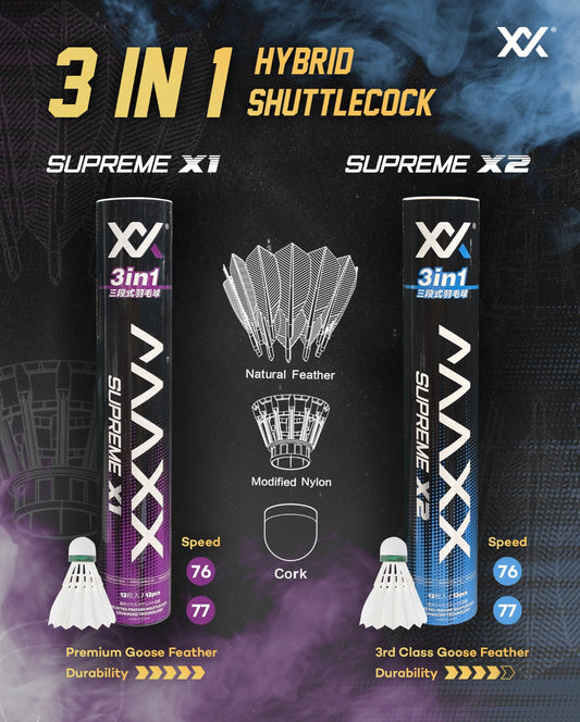 MAXX SUPREME X1 SHUTTLECOCK Hybrid 3 in 1